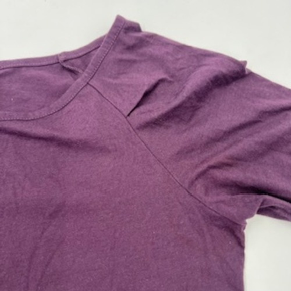 Fabletics Womens Purple Long Sleeve Pleated Shoulder Scoop Neck Top Large L - Picture 4 of 10